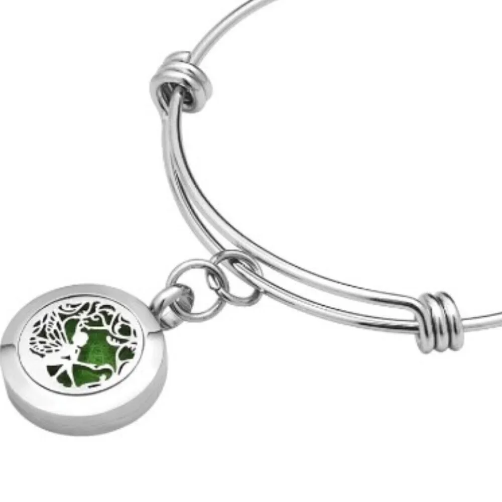 AROMATHERAPY FAIRY ESSENTIAL OIL DIFFUSER BANGLE BRACLET CHARM LOCKET
